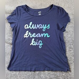 Aerie Women’s Casual Short-Sleeve Pajama Shirt, Navy Blue, Size L